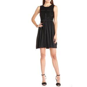 Taylor Black Lace Baby Doll Dress Sz 8 (Medium) Womens Sparkly with Pockets